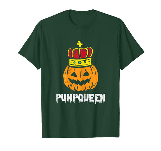 Pumpqueen Pumpkin Matching Halloween Couples Women Him Her T-Shirt