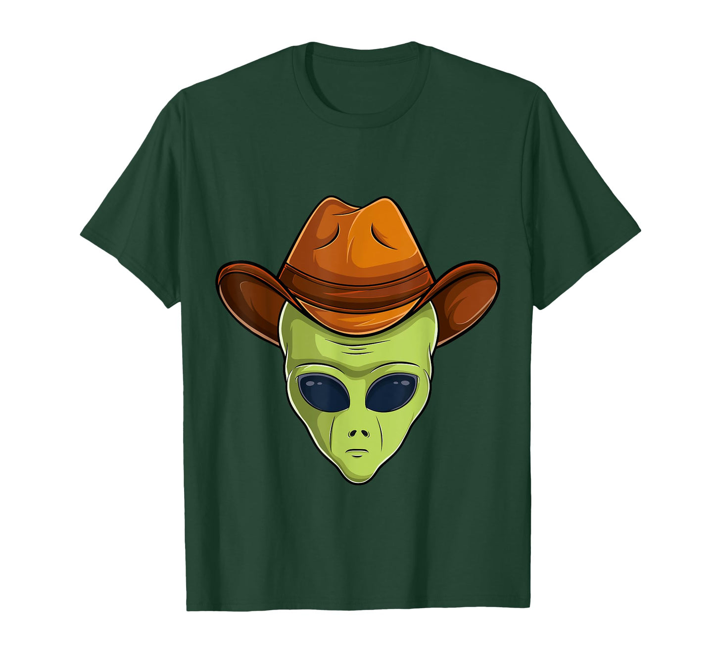 alien face cowboy hat costume Halloween kids UFO cosplay men T-Shirt