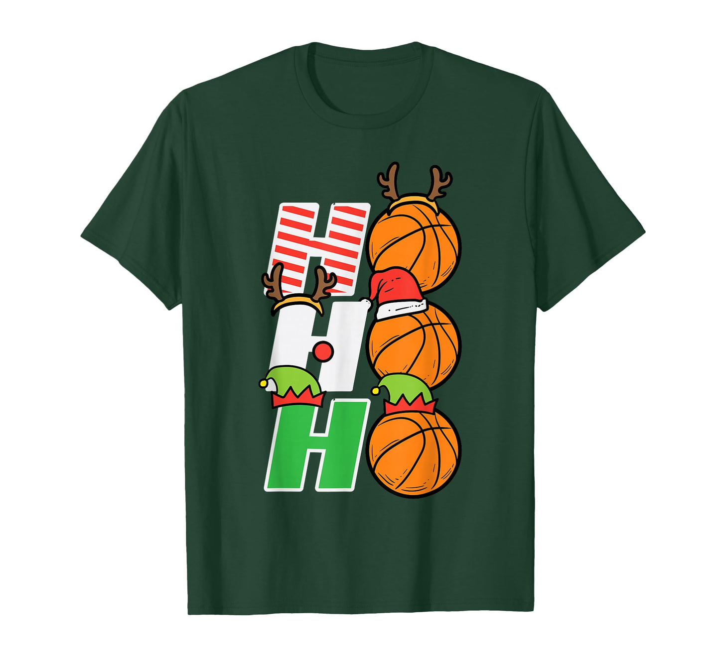 Christmas Basketball Ho Ho Ho Xmas Sports Men Boys Kids T-Shirt