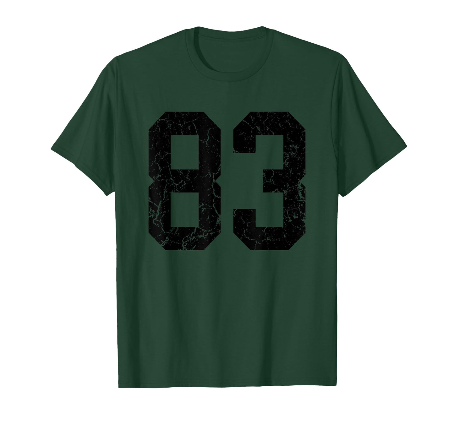Distressed Black Number 83 Jersey Player Uniform #83 Fan T-Shirt