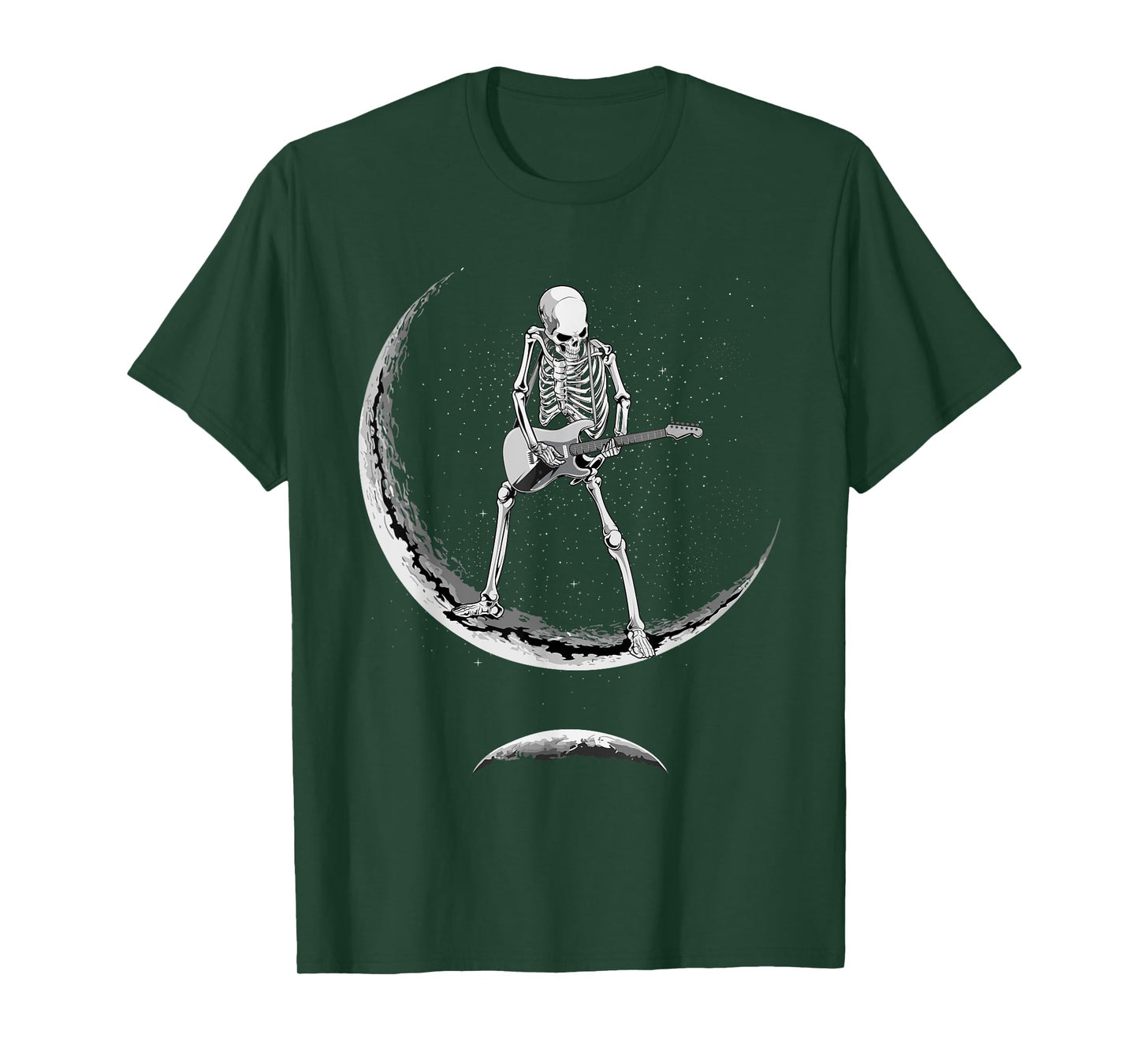 Rock On Skeleton Moon Shirt - Funny Halloween Rock And Roll T-Shirt
