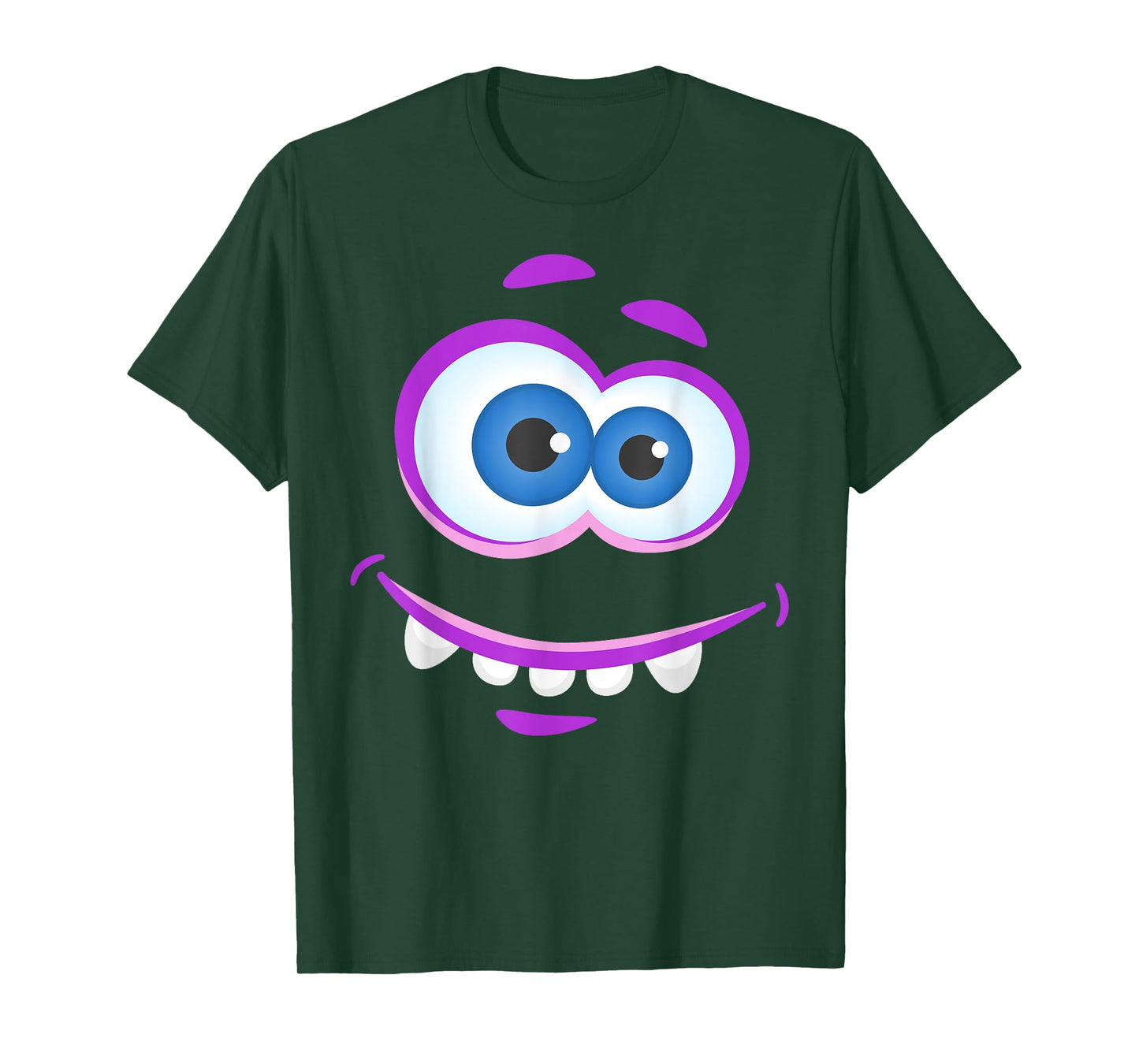 Big Eyes Monster Face Halloween Funny Costume T-Shirt