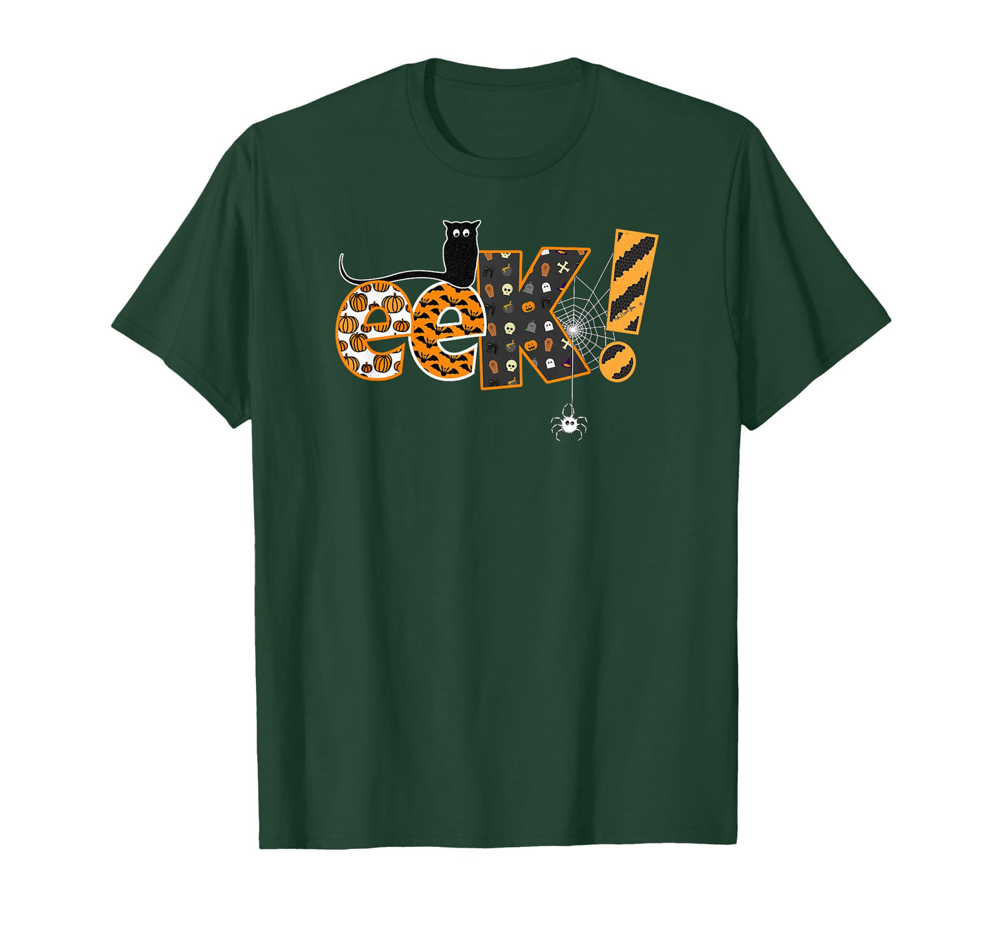 Boo Halloween EEK! Design with Funny Cat and Spider T-Shirt