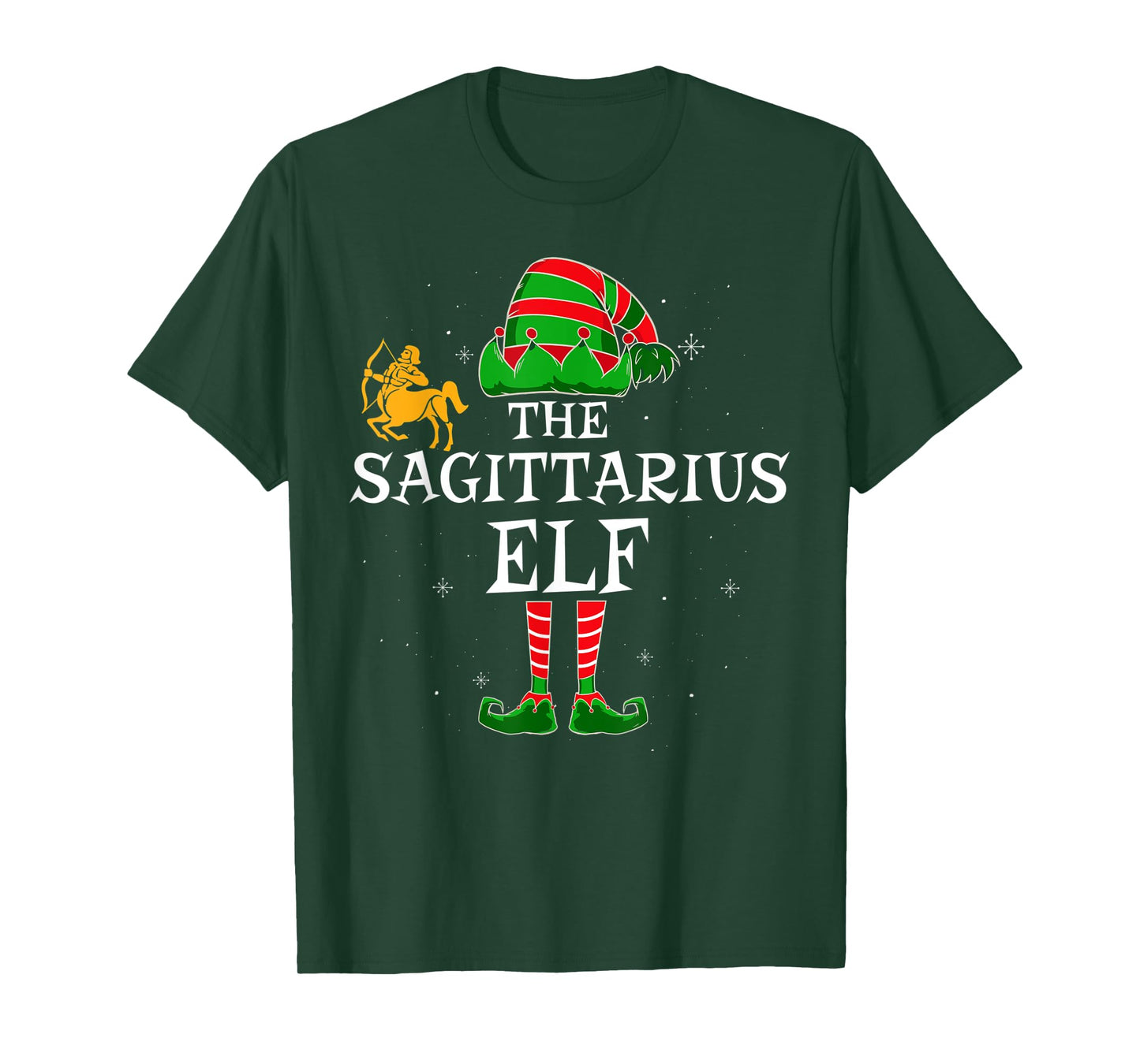 Sagittarius Elf Group Matching Family Christmas Zodiac Sign T-Shirt