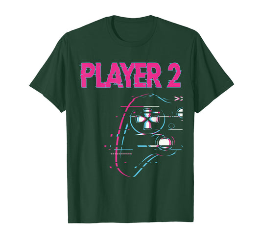 Gamer Couple Player 1 Player 2 Controller - Gamer Team T-Shirt