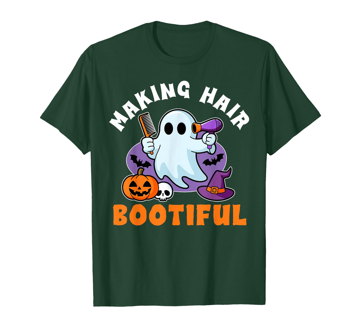 Making Hair Bootiful Funny Scary Ghost Hairdresser Halloween T-Shirt