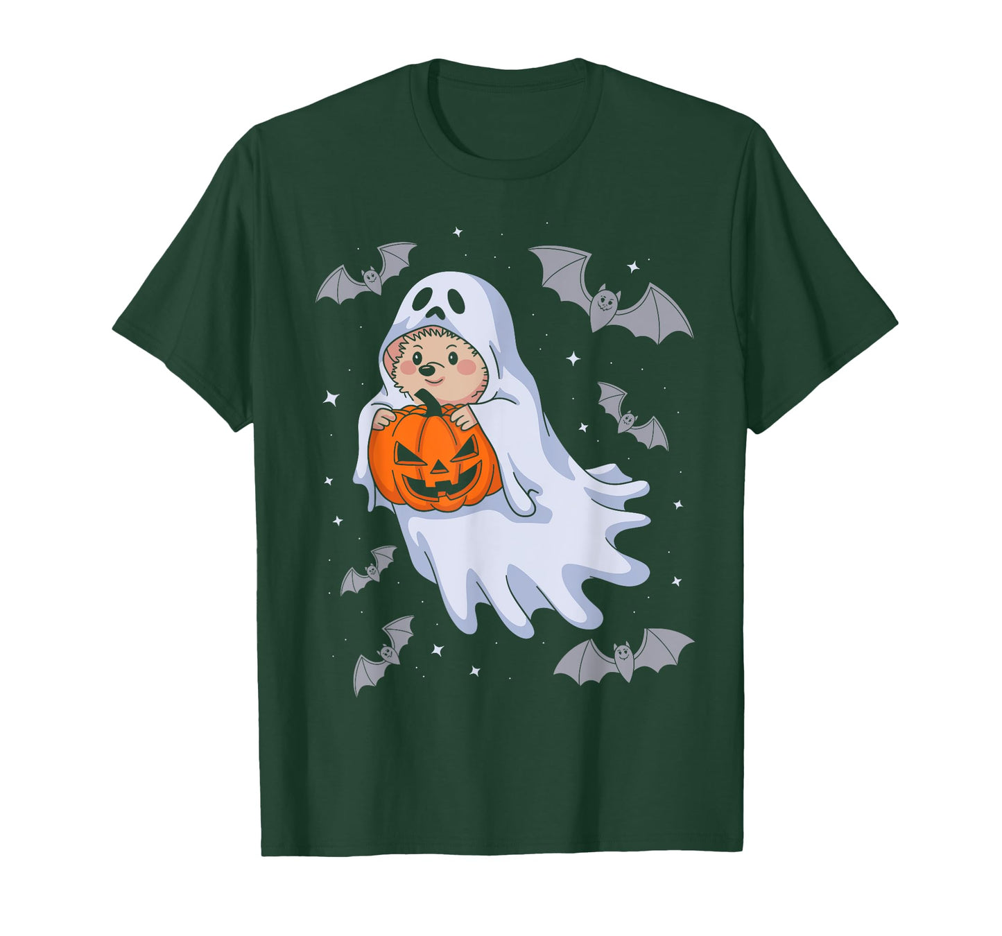 Funny Ghost Hedgehog Lovers Spooky Halloween Pumpkin Costume T-Shirt