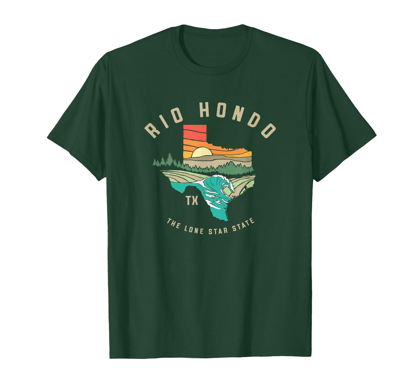 Rio Hondo Texas Outdoors Vintage Nature Illustration T-Shirt