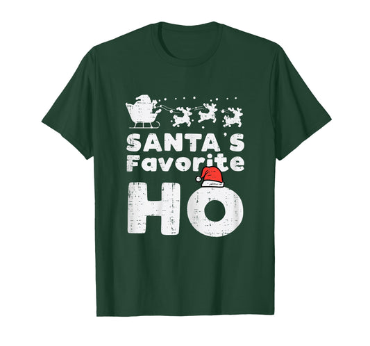 Santas Favorite Funny Naughty Christmas Xmas Adult Women T-Shirt