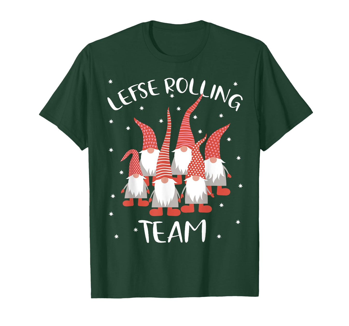 Lefse Rolling Team God Jul Gnome Tomte Xmas Santa Christmas T-Shirt