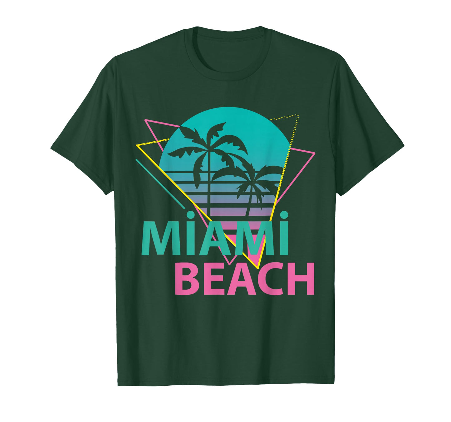 Miami Beach Florida Proud Floridian Retro Palms Trees T-Shirt