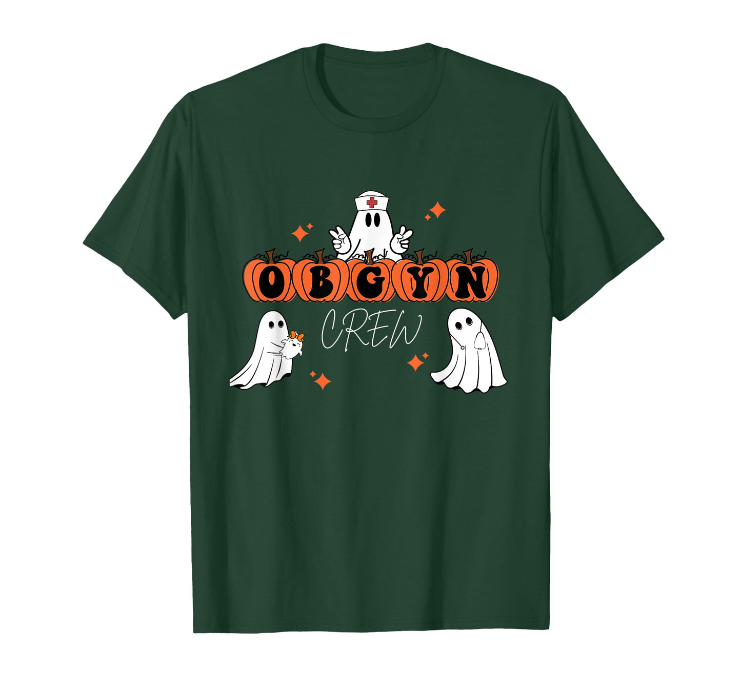 Halloween OBGYN Crew Ghost Obstetrics Nurse Squad T-Shirt