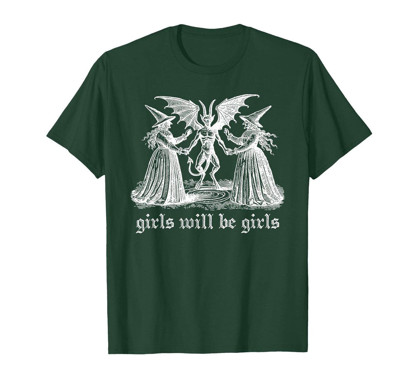 Witch Witches Halloween Girl Will Be Girls Spooky Devil T-Shirt