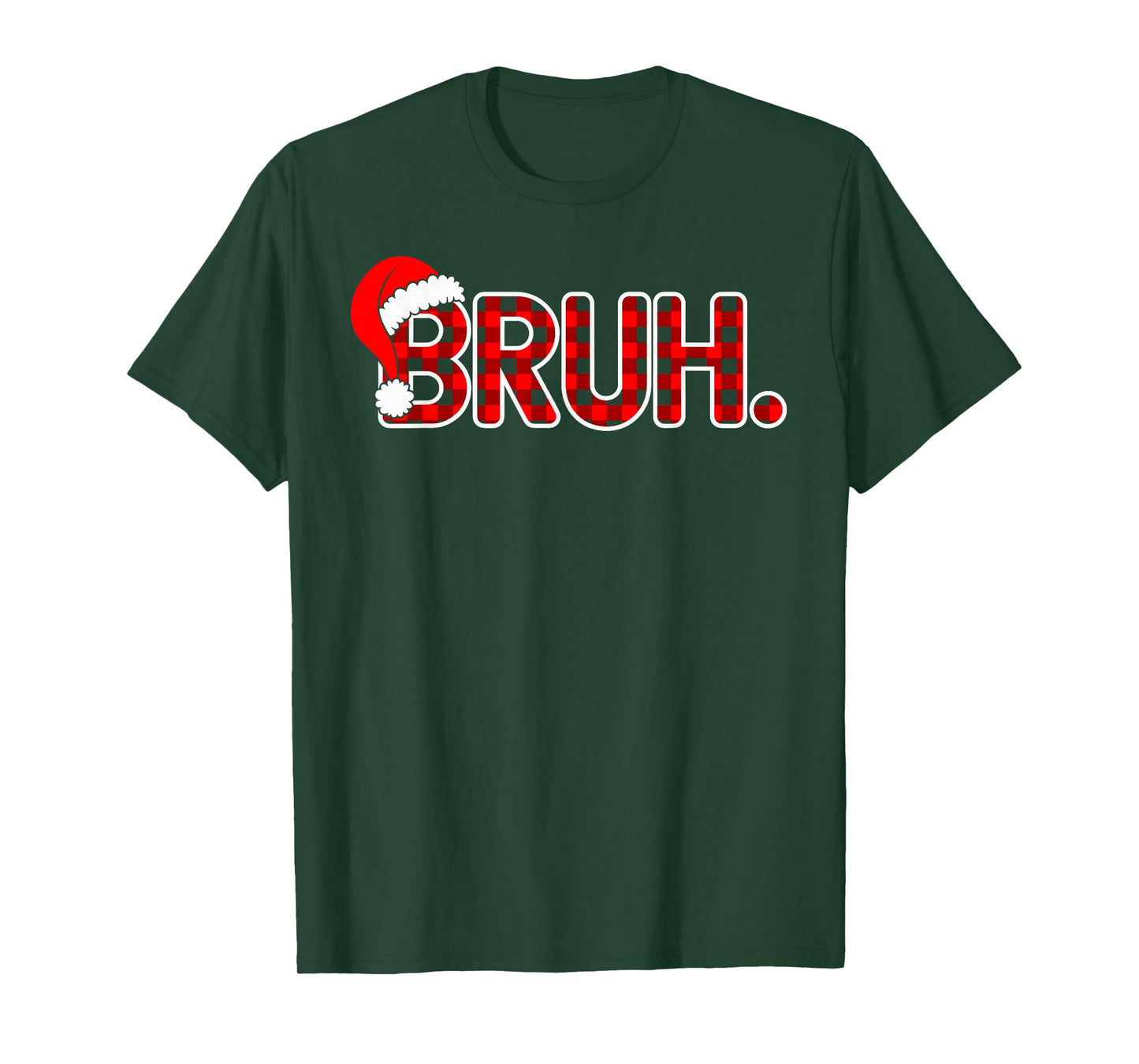 Bruh Christmas Red Plaid Teens Boys Kids Family Xmas Pajama T-Shirt