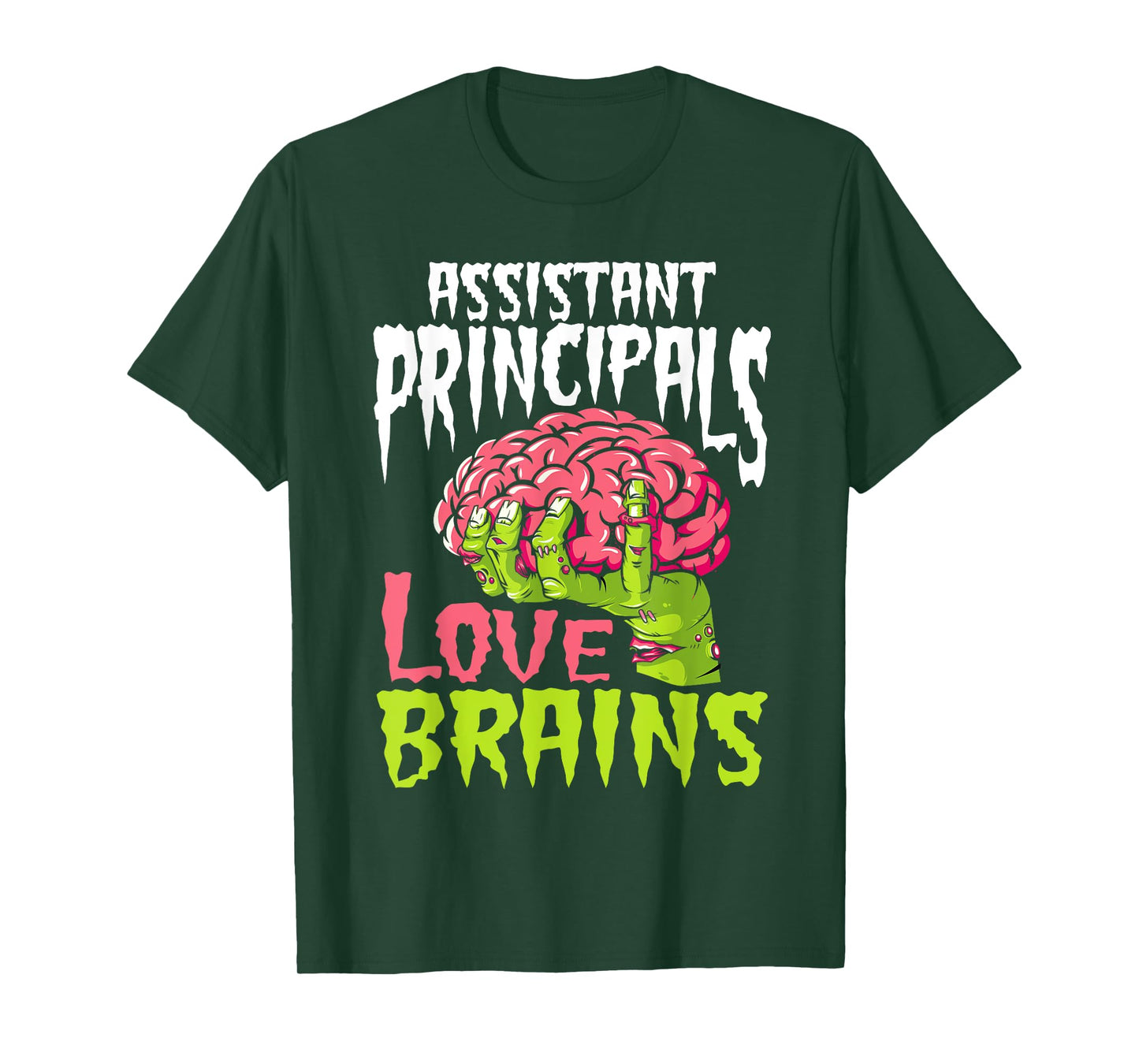 Assistant Principals Love Brains Zombie Teacher Halloween T-Shirt