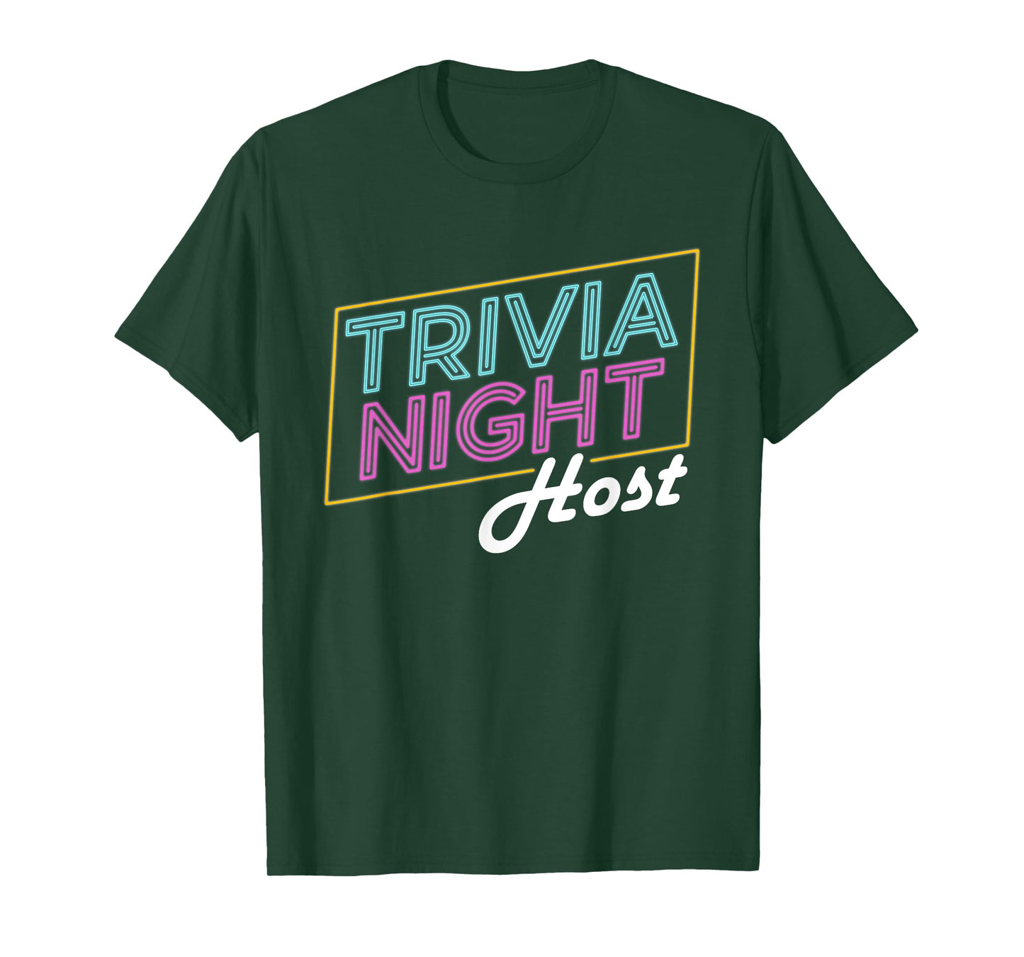 Board Game Apparel Trivia Night Host T-Shirt - Unisex Adults - Black - Short Sleeve - Letter Print - Crew Neck - Casual - Retro Trivia Host T-Shirt