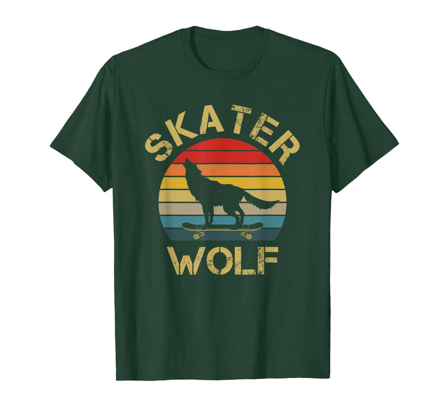 I Like Wolf Skateboard Skater Wolf Skating Wolves Lover Cute T-Shirt