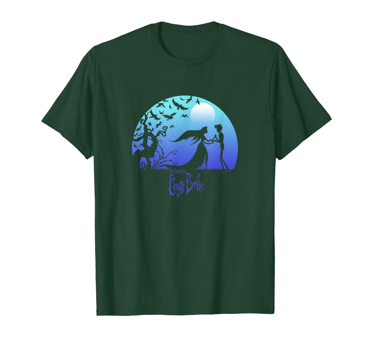 Corpse Bride Victor And Emily By The Moon Silhouettes T-Shirt