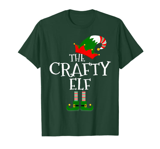 Funny The Crafty Elf Matching Family Group Gift Christmas T-Shirt