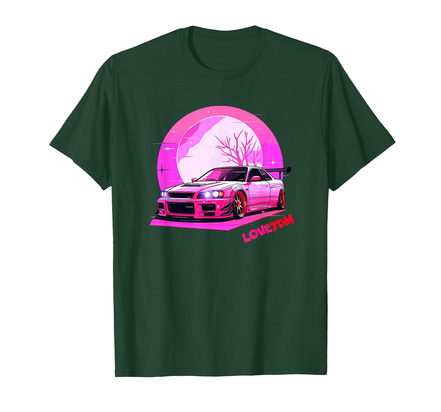 Love JDM Girl Racer Pink Japanese Modified Race Car T-Shirt