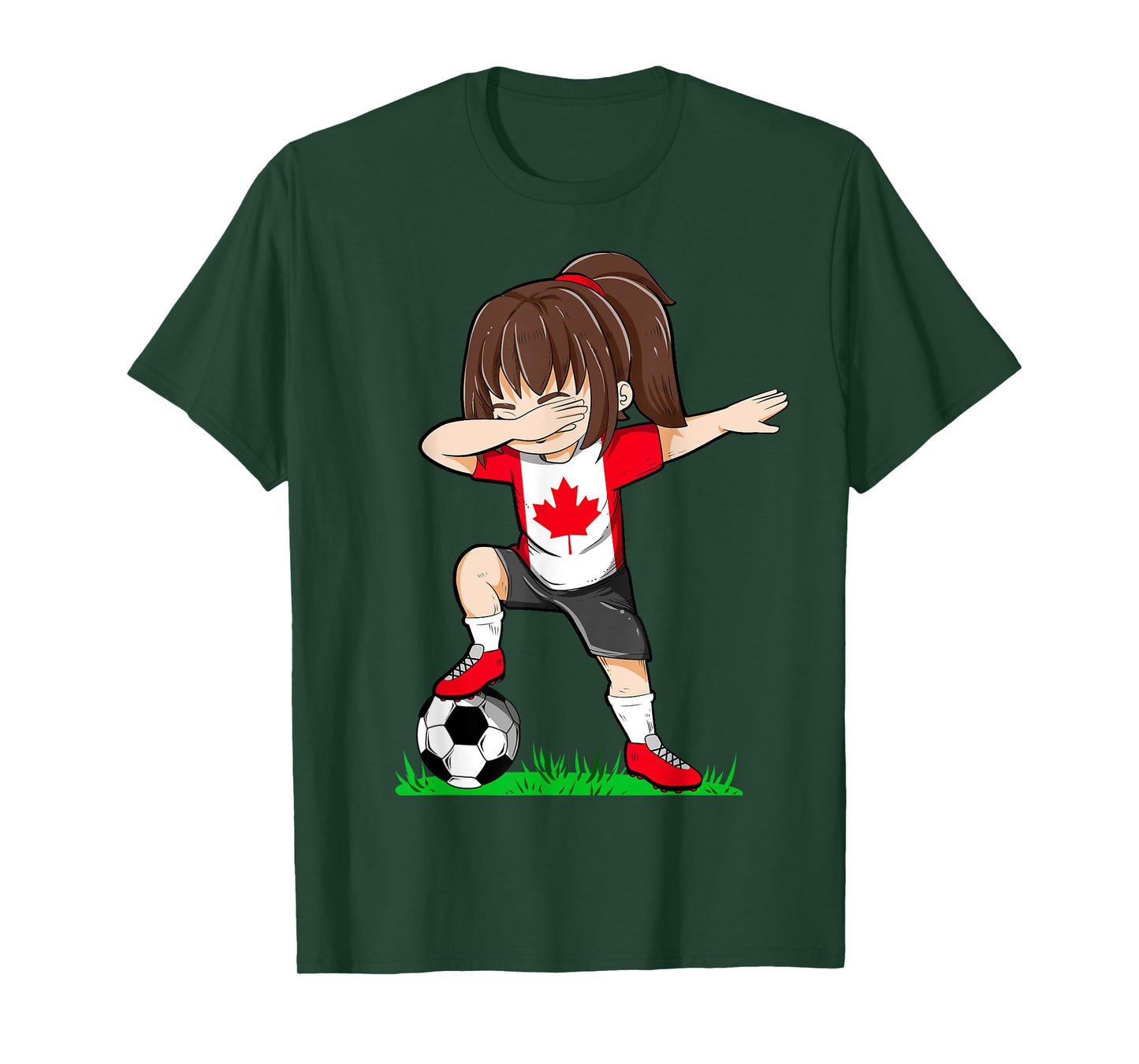 Soccer Canada Jersey Shirt Canadian Flag Football Girls Dab T-Shirt