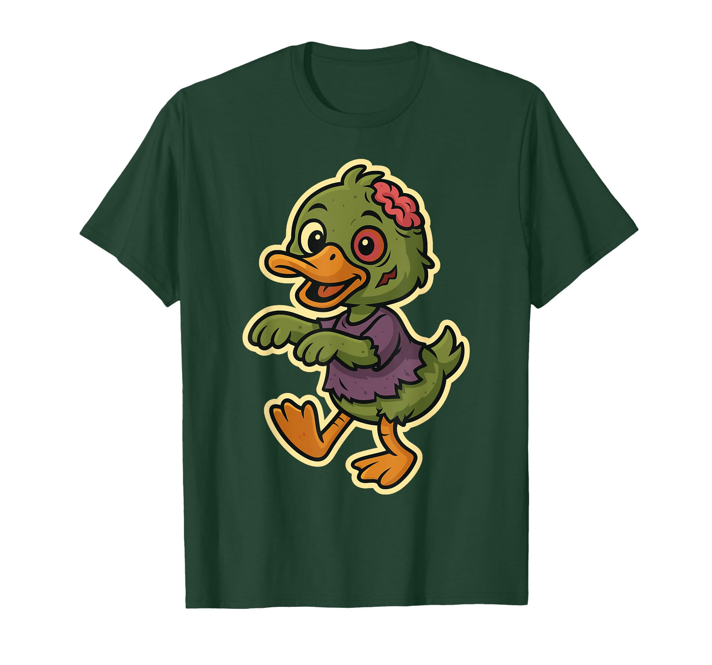 Funny Duck in Zombie Costume for Kids Boys Girls Halloween T-Shirt