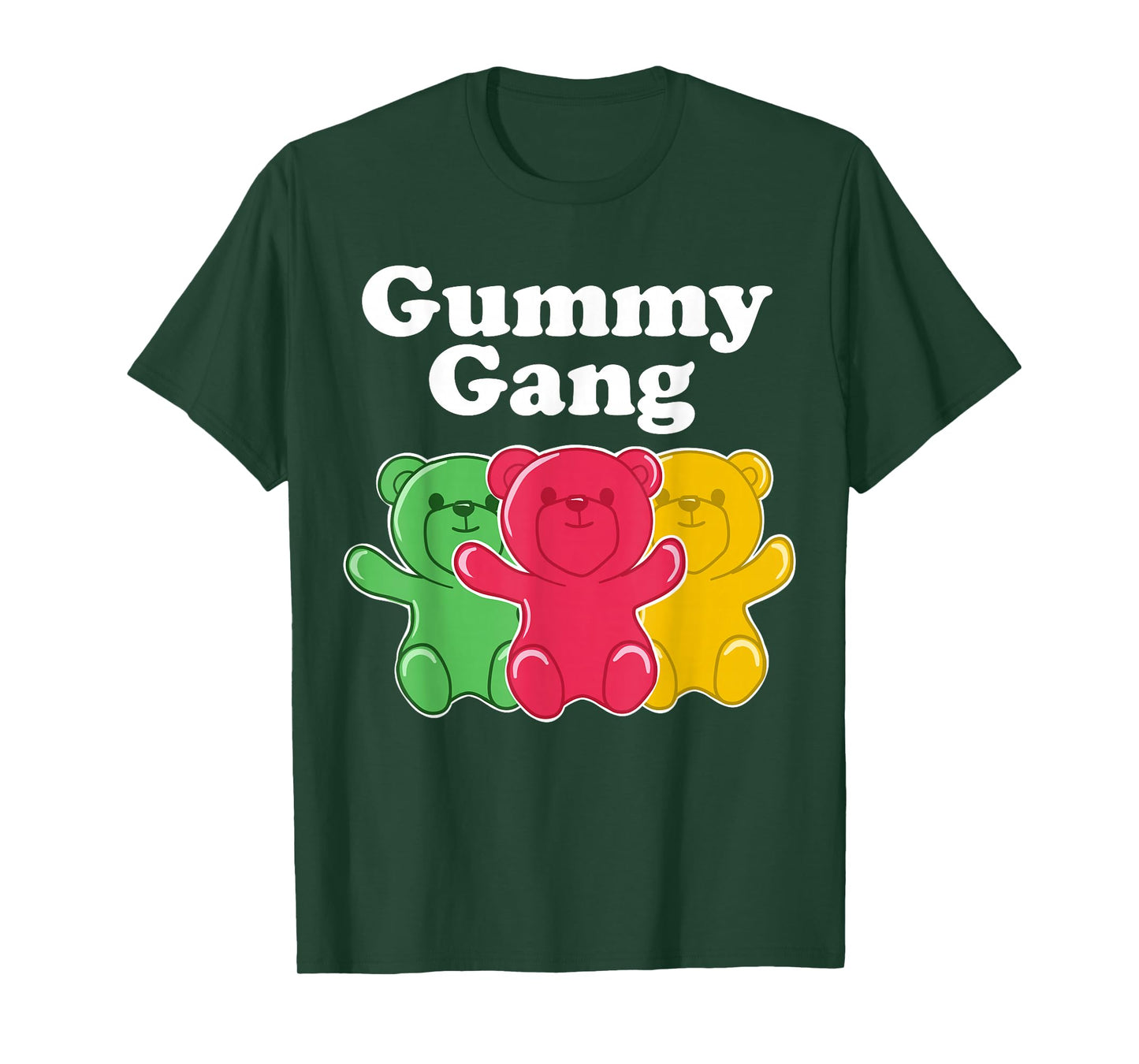 Miftees Kids Unisex Black Cotton 60% Polyester 40% Funny Gummy Bear T-Shirt