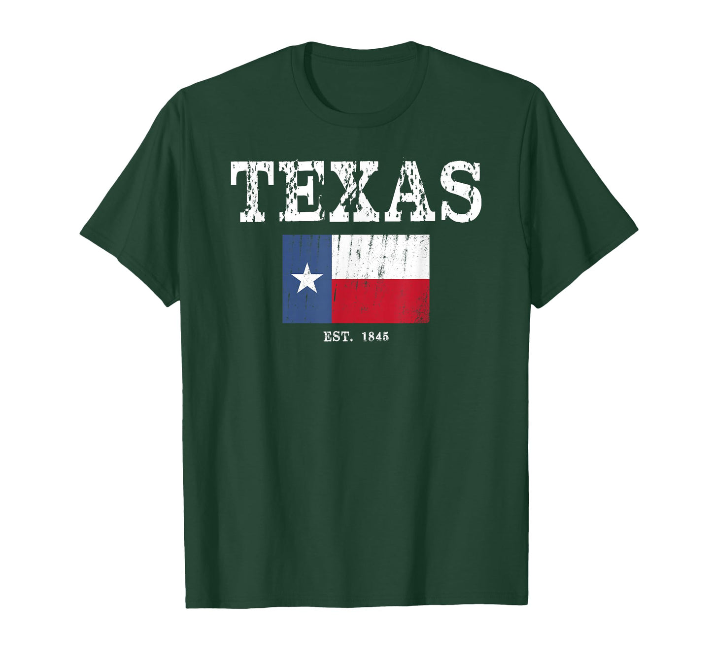 Texas State Map Flag Distressed T-Shirt