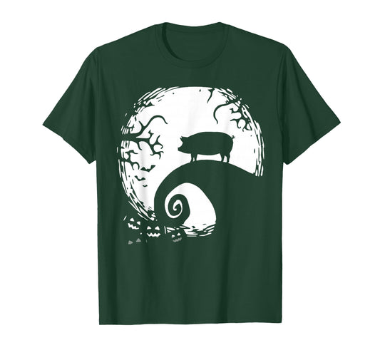 Pig And Moon Halloween T-Shirt