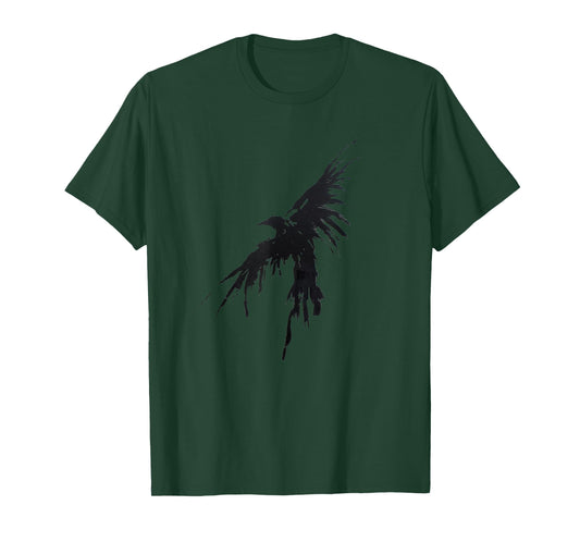 Crow Raven Shirt Distressed Flying Bird Crow Tee Shirt T-Shirt