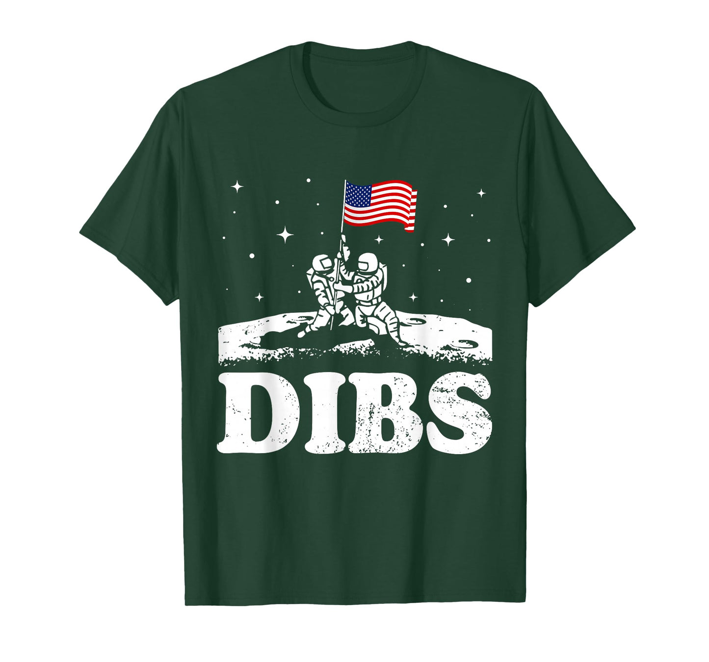 Funny Moon Landing Dibs Astronaut Patriotic T-Shirt