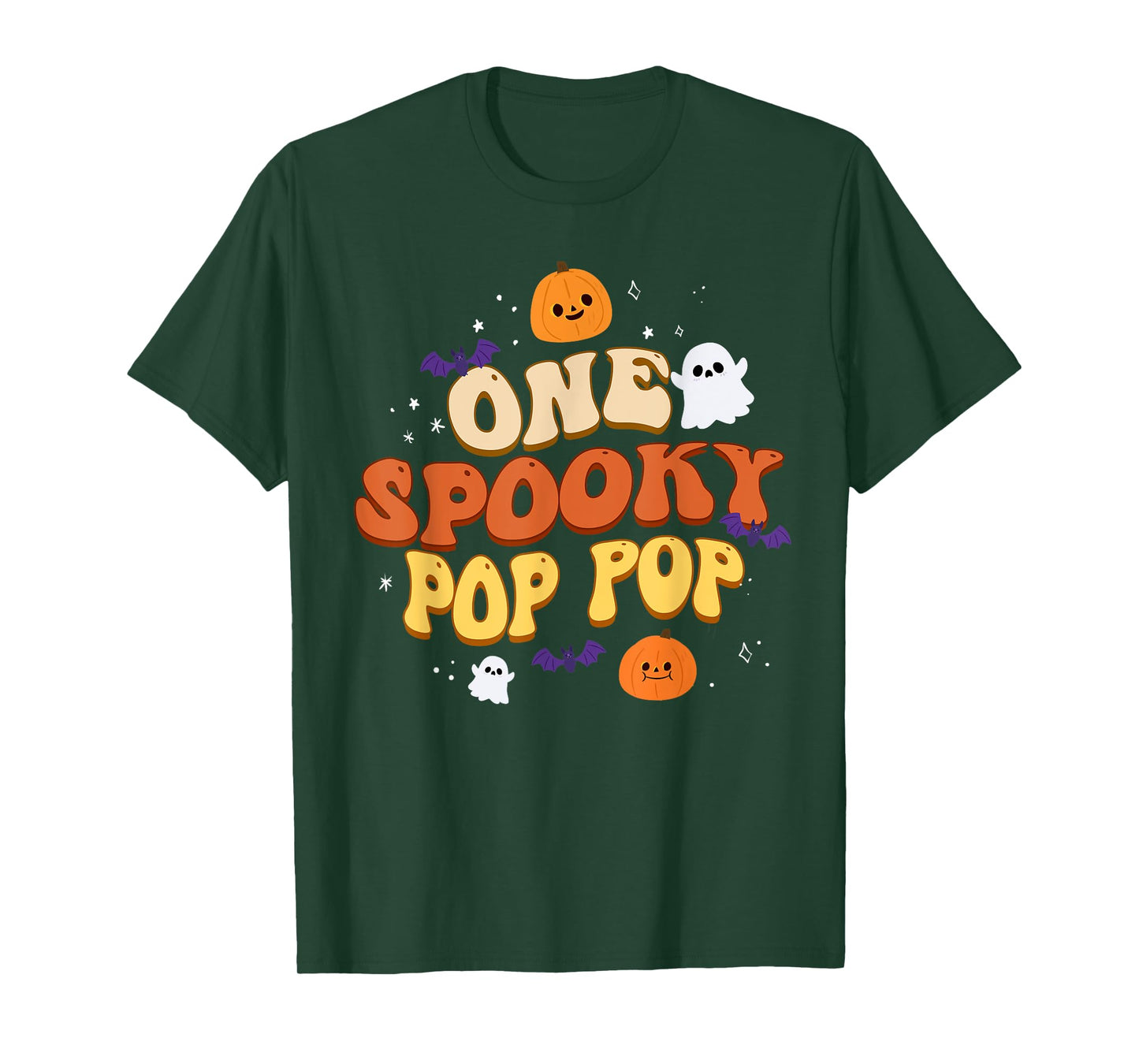 One Spooky Pop Pop Boo Halloween Cute Family Matching Group T-Shirt