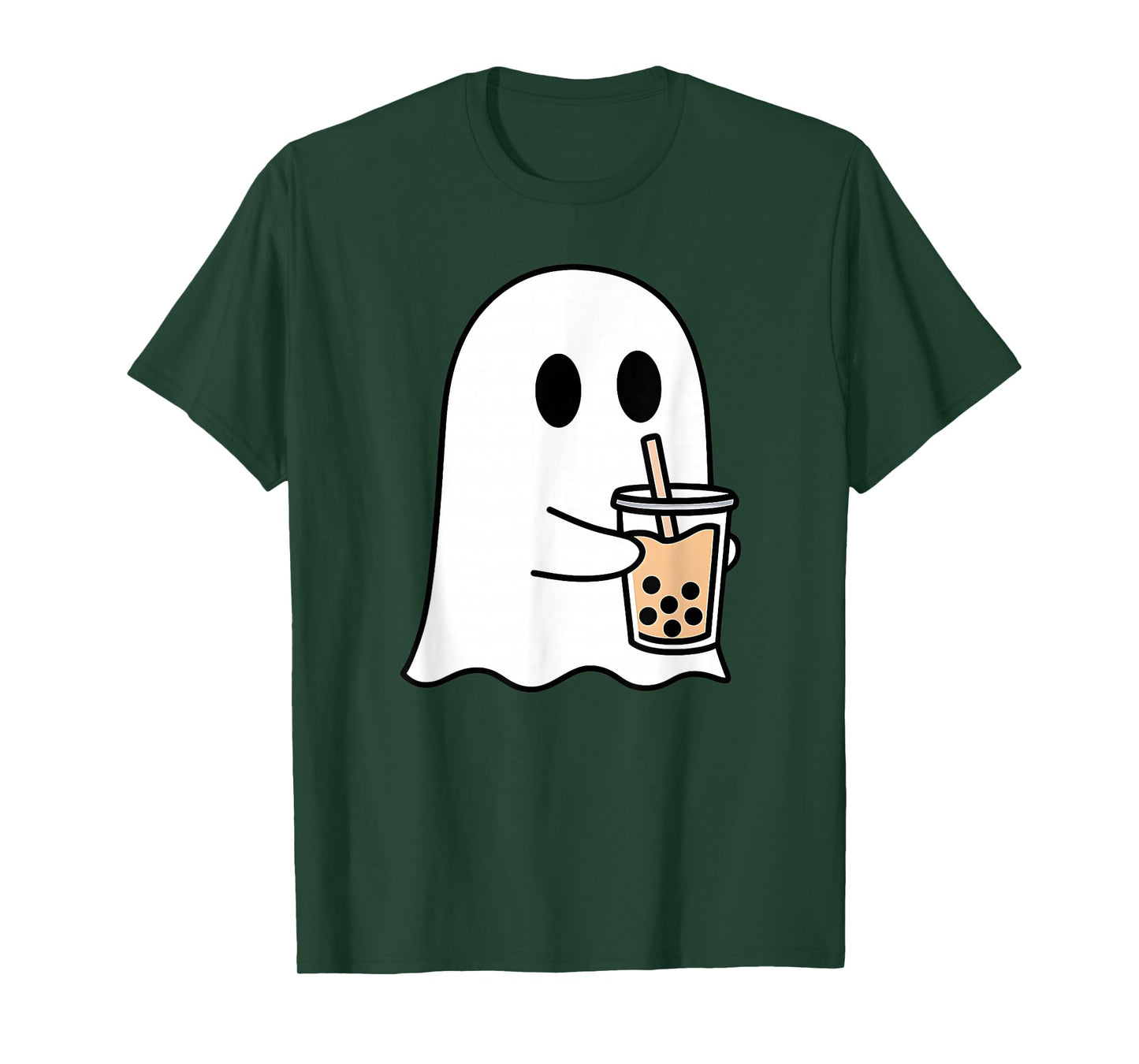 Spooky Ghost Drinking Boba Tea Halloween Costume Boba Tea T-Shirt