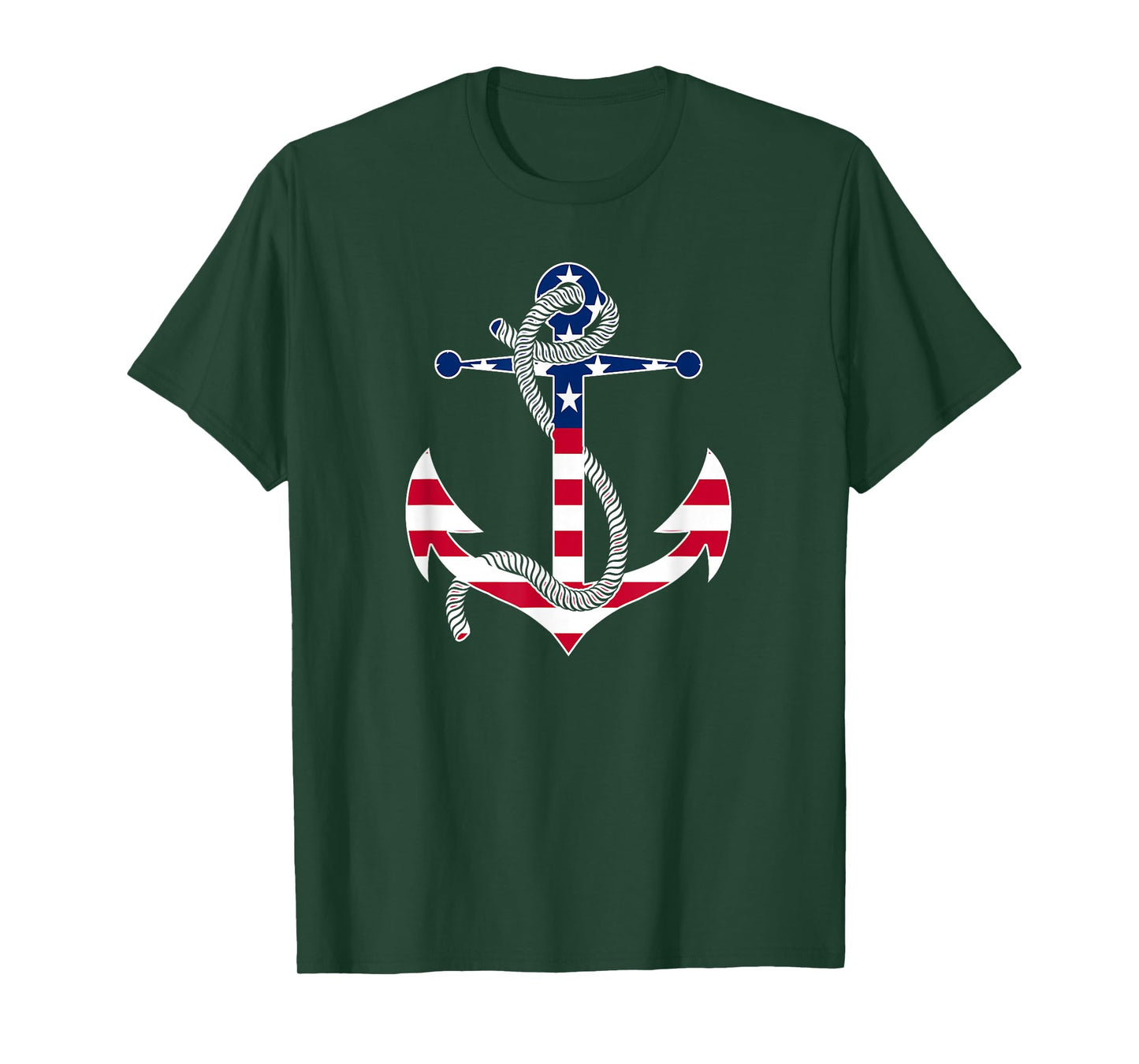 American Flag Patriotic Anchor - Memorial Day 4th of July T-Shirt