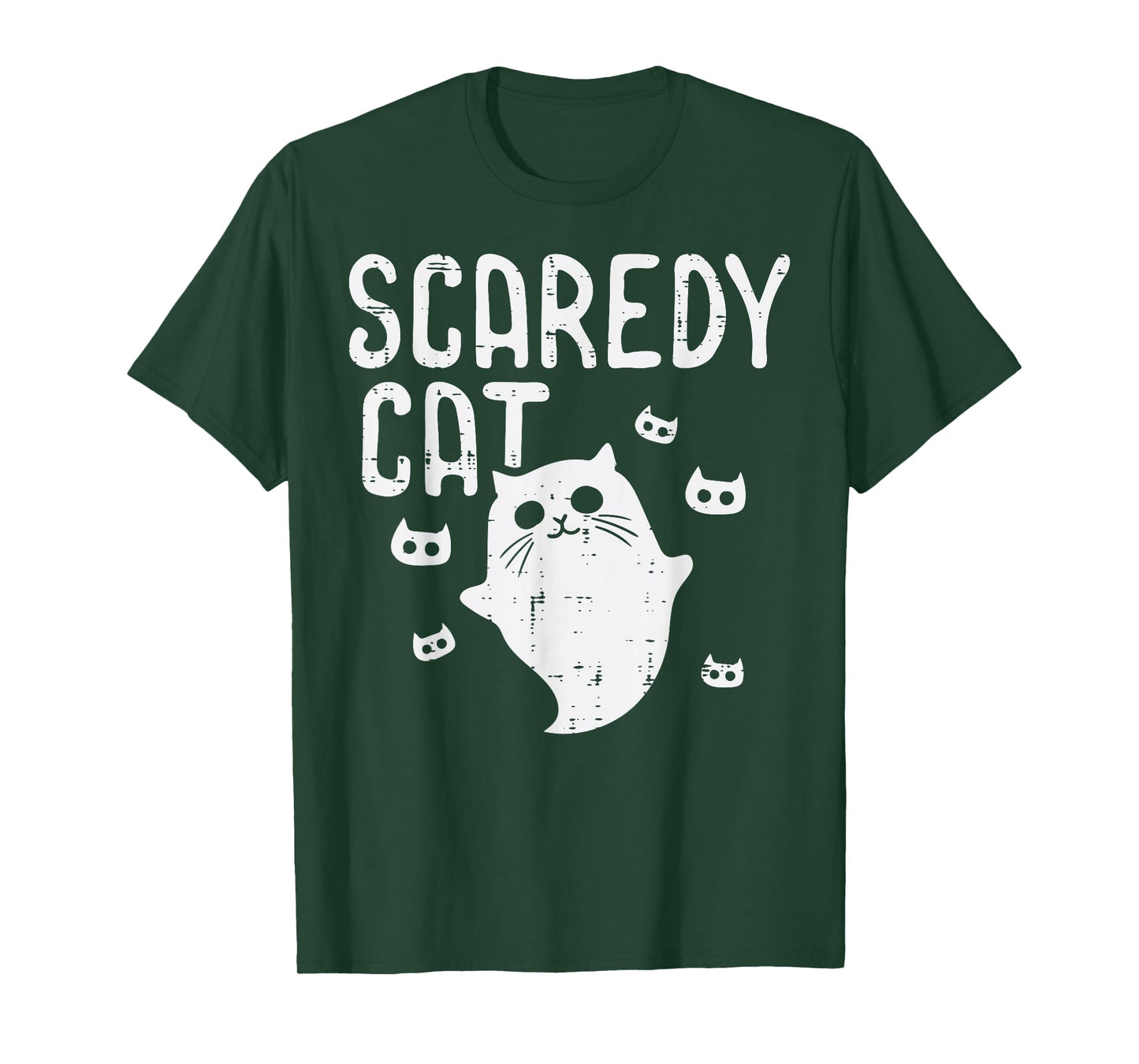 Scaredy Cat Ghost Funny Halloween Costume For Women Girls T-Shirt