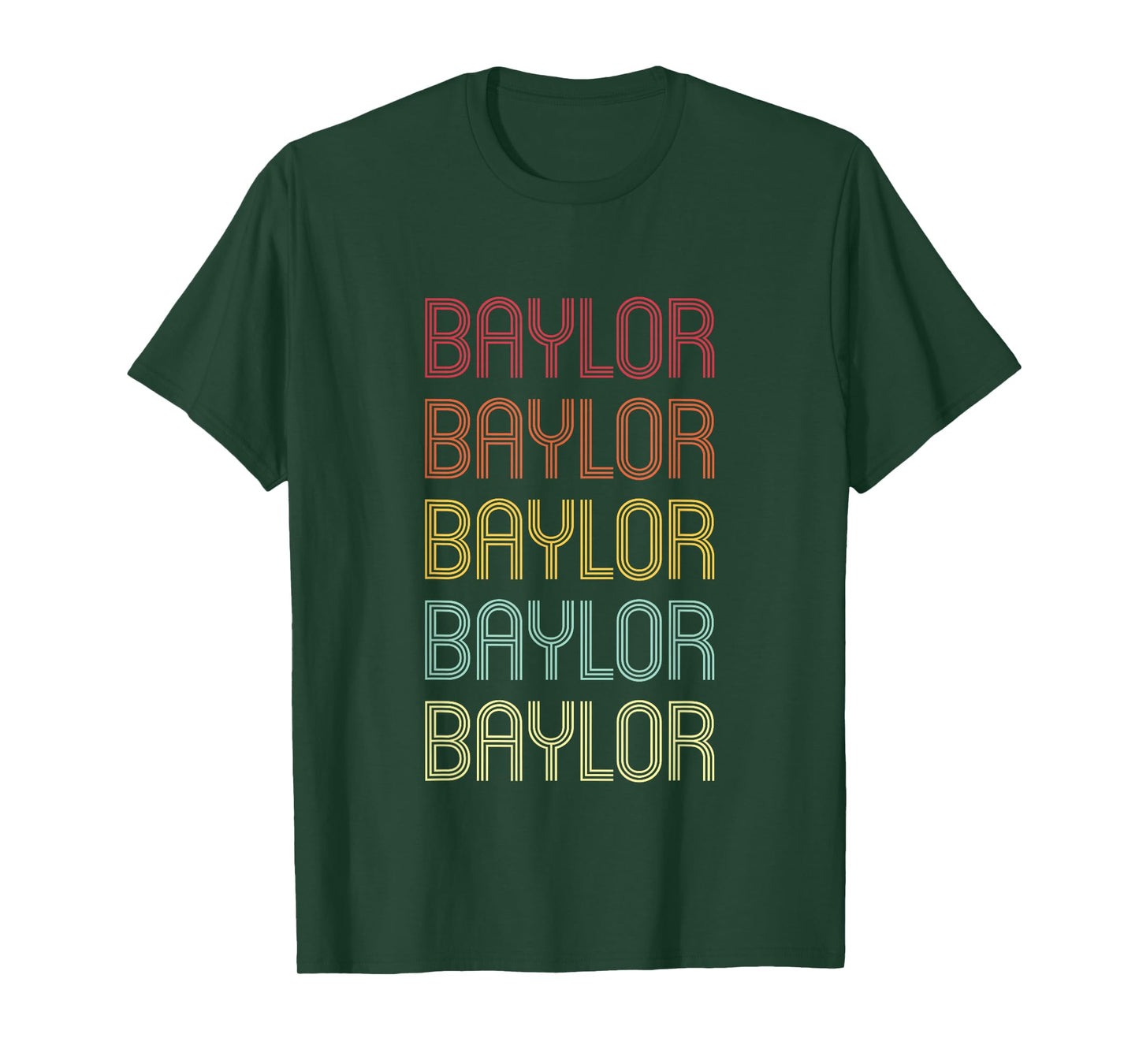 Baylor Retro Wordmark Pattern Vintage Personalized 70s T-Shirt