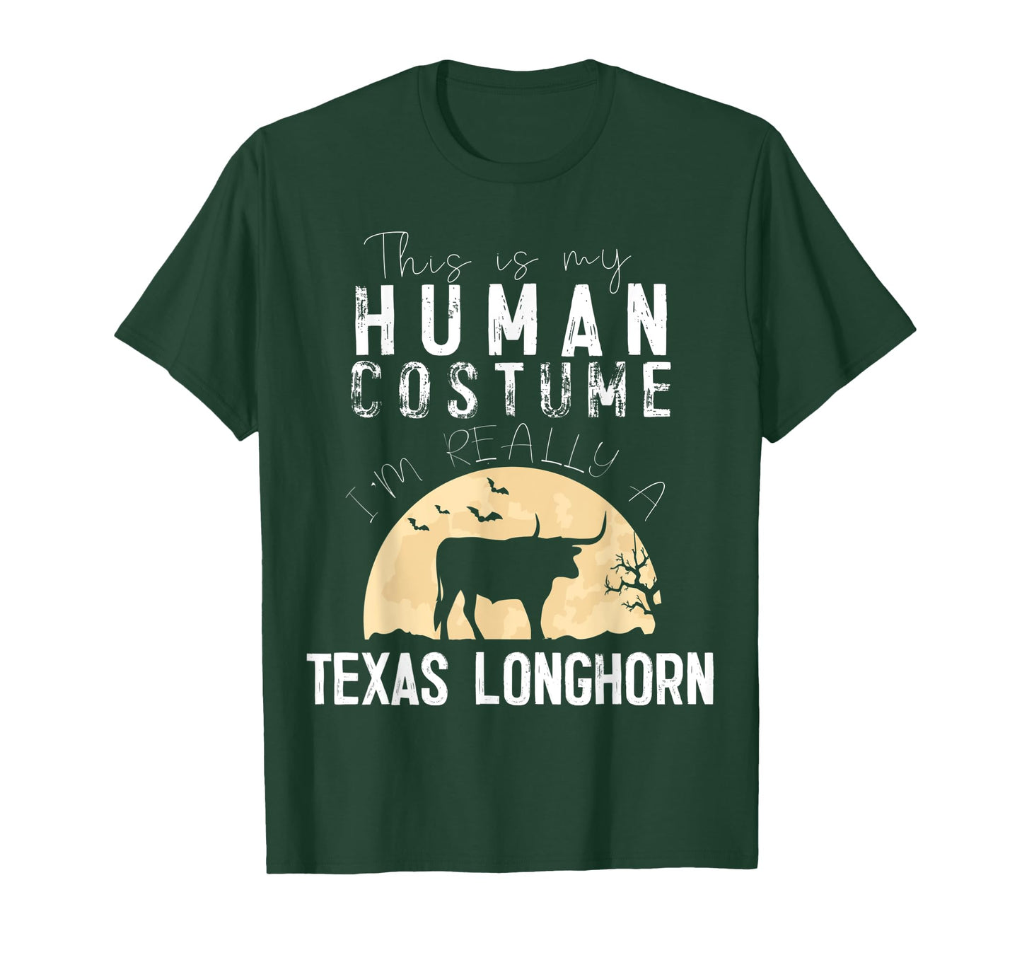 Halloween Human Costume Texas Longhorn Creepy Horror T-Shirt