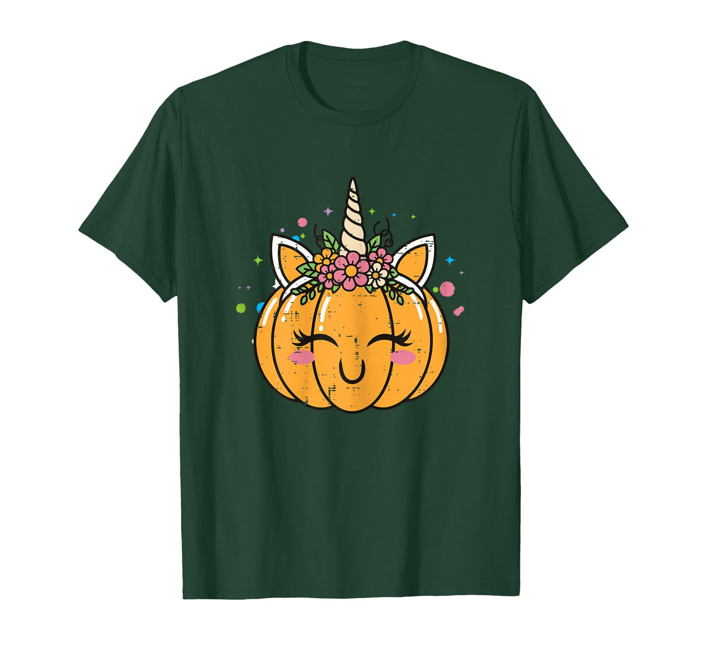 Halloween Pumpkin Unicorn Costume Girls Kids Toddler Women T-Shirt