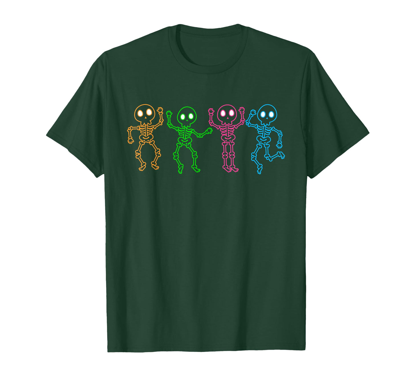 Funny Dancing Skeletons Ghost Glow In The Halloween Night T-Shirt