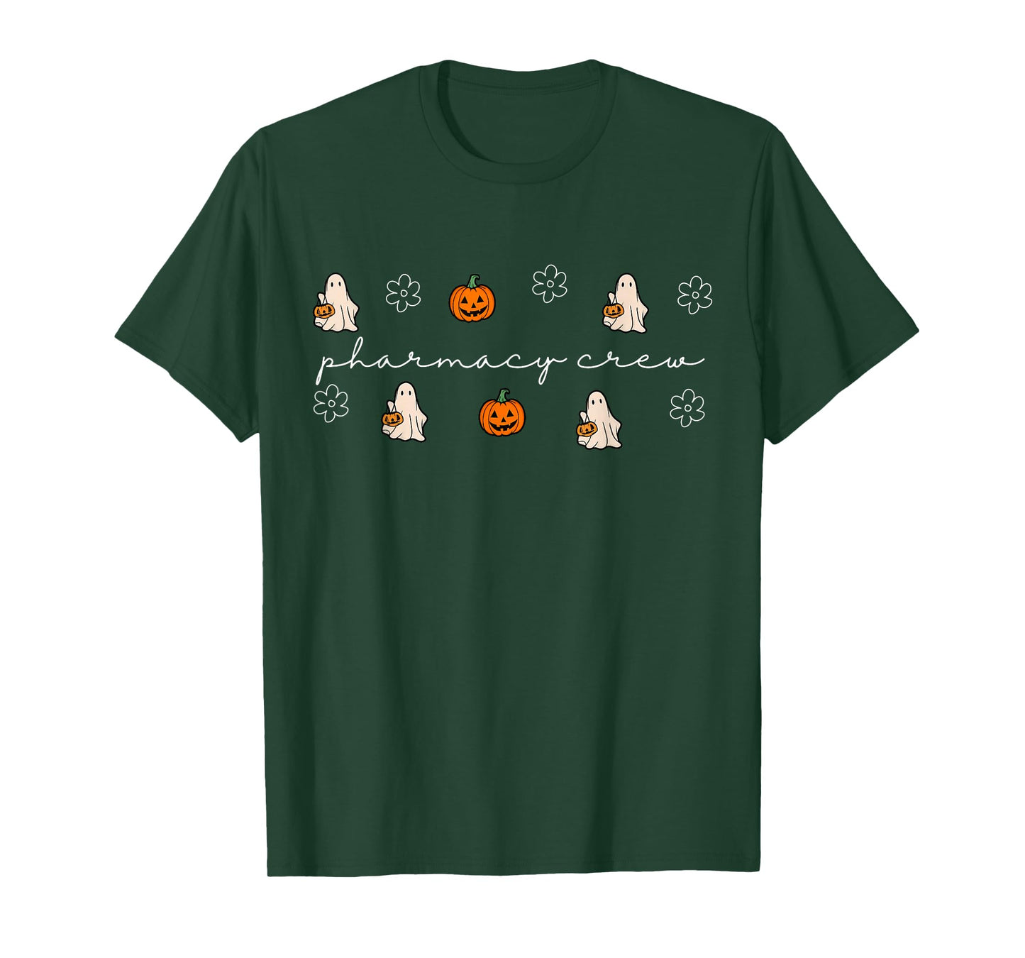 Pharmacy Crew Ghost Pumpkin Fall Pharmacist Tech Halloween T-Shirt