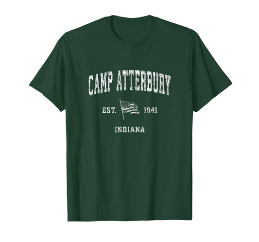 Camp Atterbury Indiana IN T-Shirt Vintage US Flag Sports Tee T-Shirt