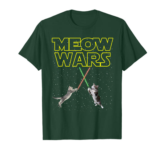 Meow Wars Cat Shirt Funny Gifts For Cats Lovers T-Shirt