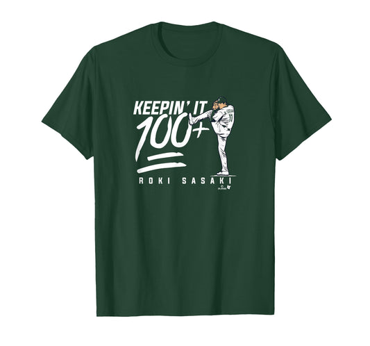 Roki Sasaki - Keepin' It 100+ - Los Angeles Baseball T-Shirt