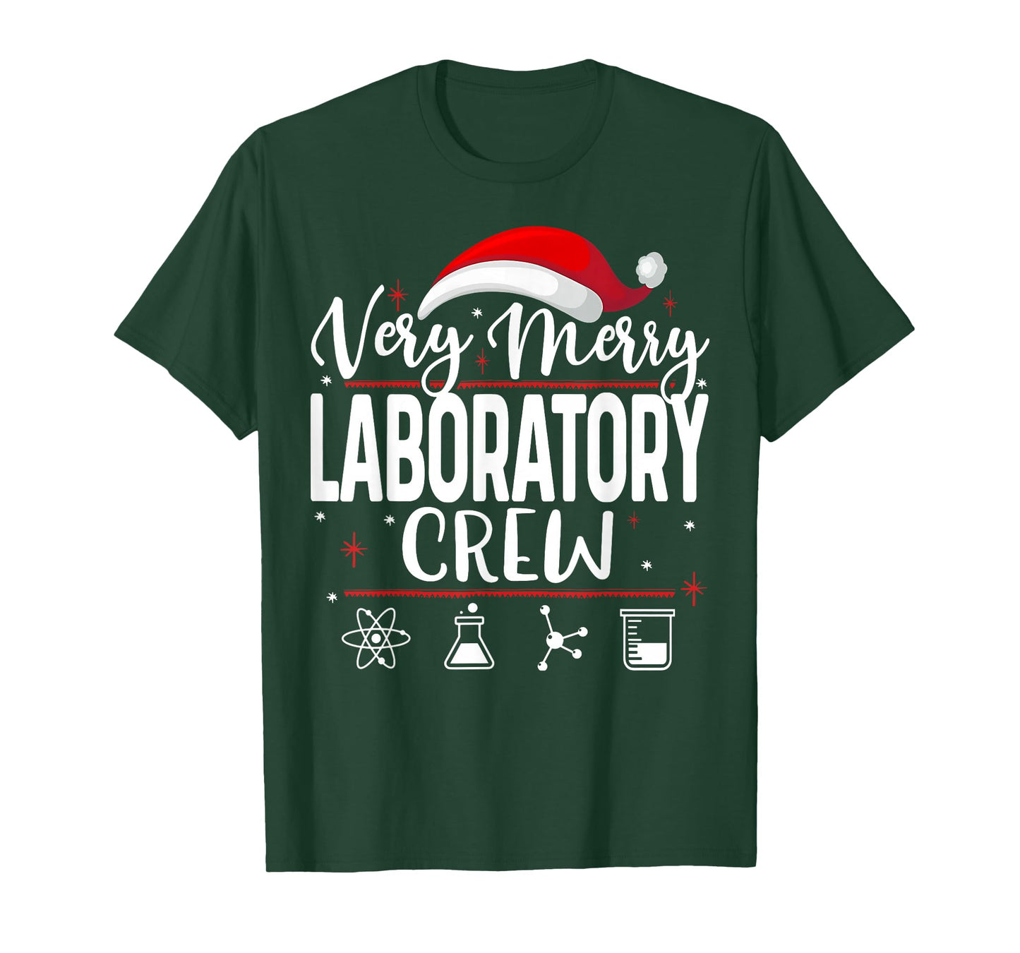 Very Merry Laboratory Crew Christmas Lab Technician Med Xmas T-Shirt