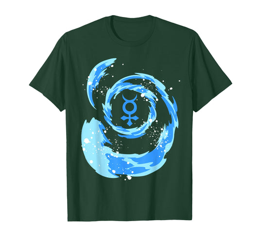 Sailor Anime Water Tsunami Mercury Star Symbol H2O Kawaii T-Shirt