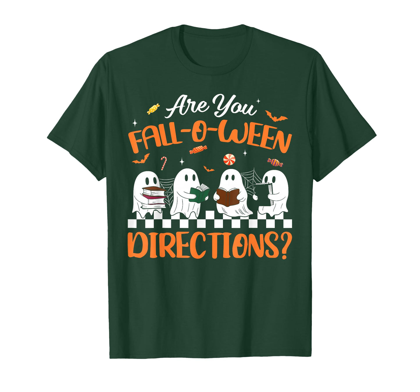 Retro are You Fall O Ween Directions Teacher Halloween Ghost T-Shirt