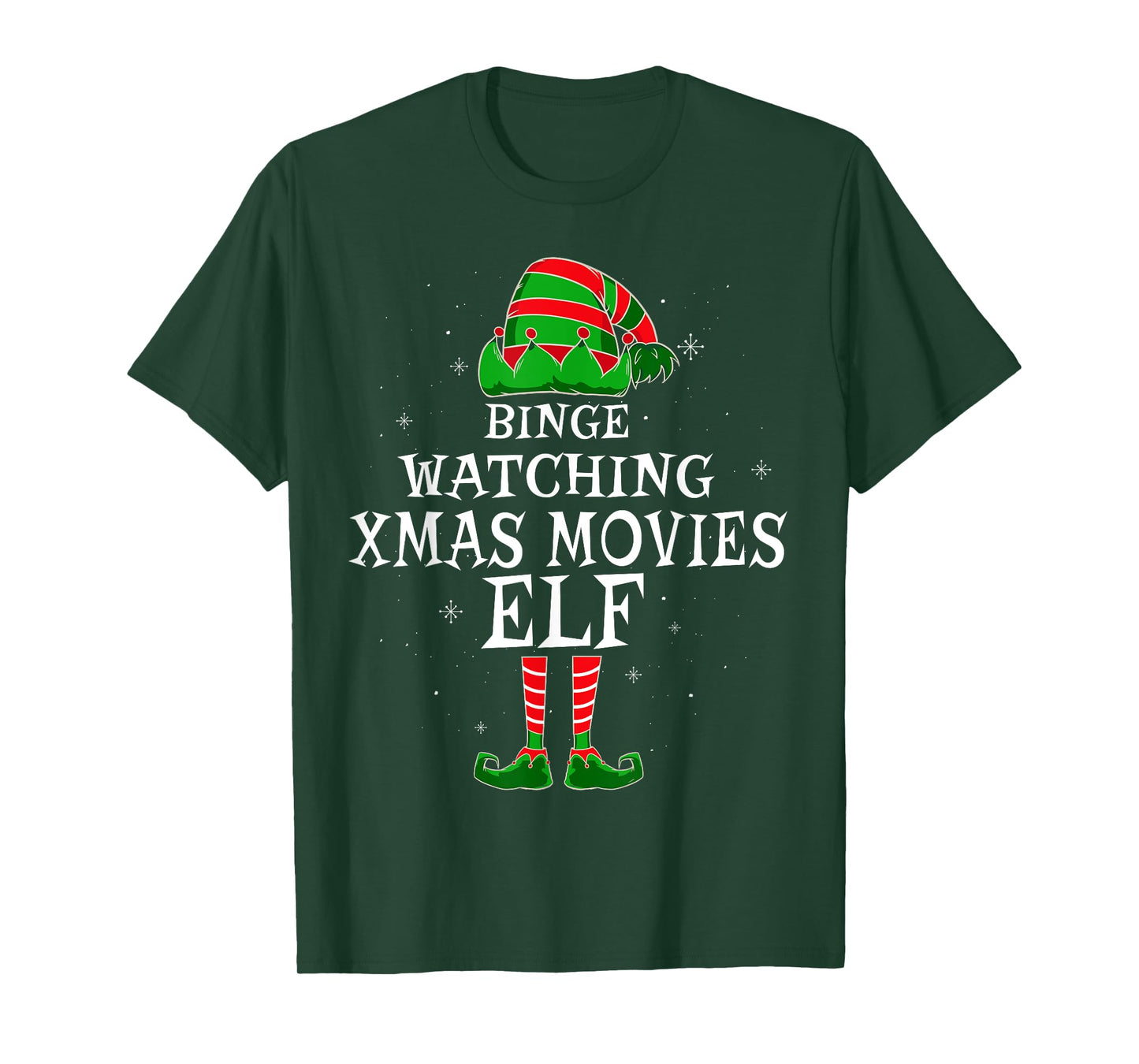 Binge Watching Xmas Movies Elf Matching Family Christmas T-Shirt