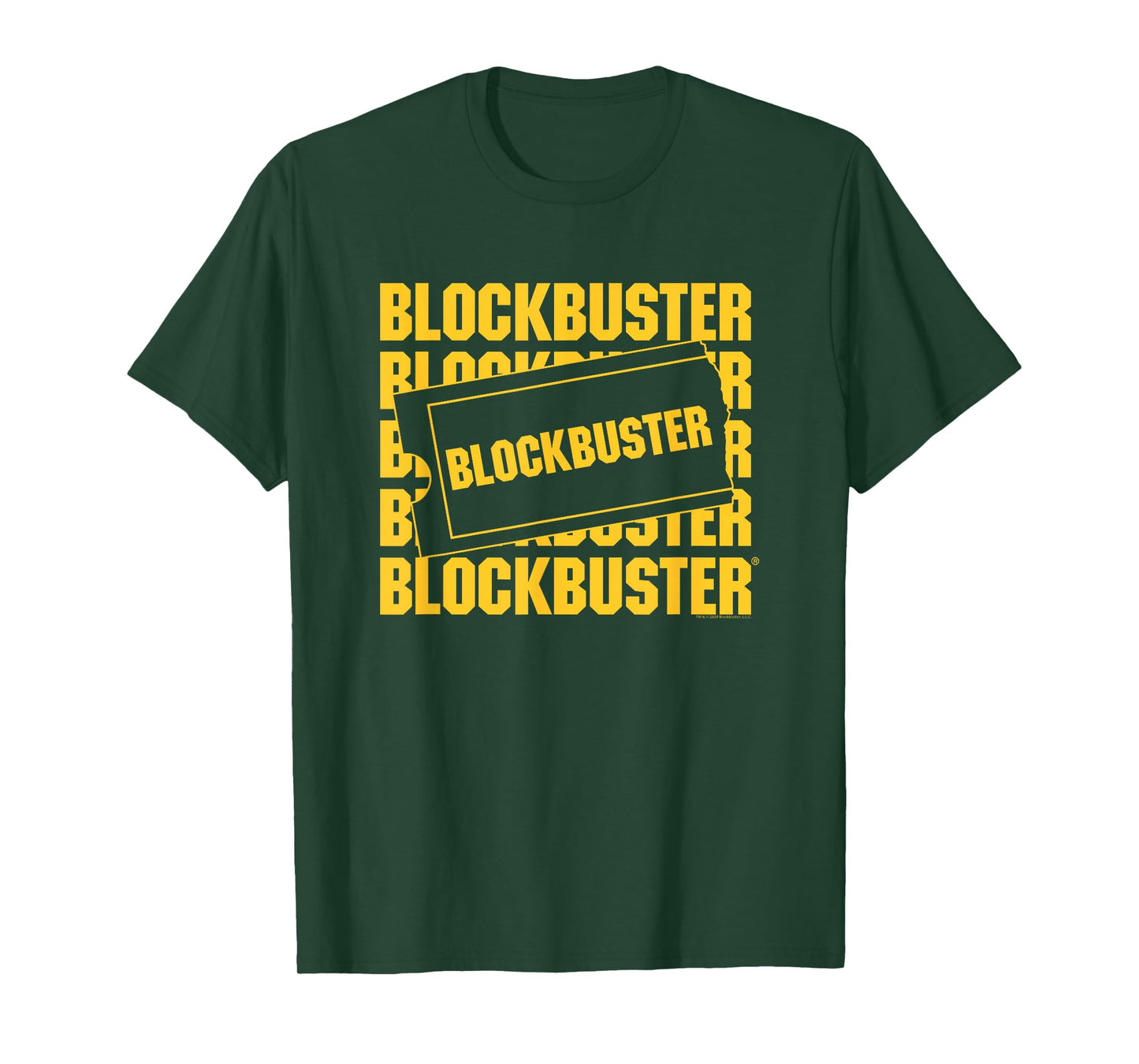 Blockbuster Repeating Logo with Ticket T-Shirt