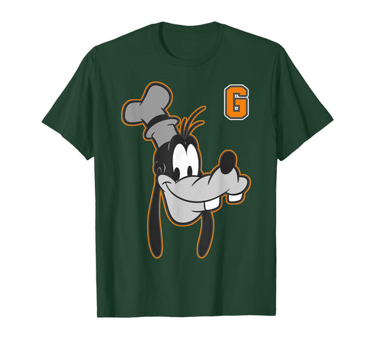 Disney Goofy Orange Outline Portrait T-Shirt Small