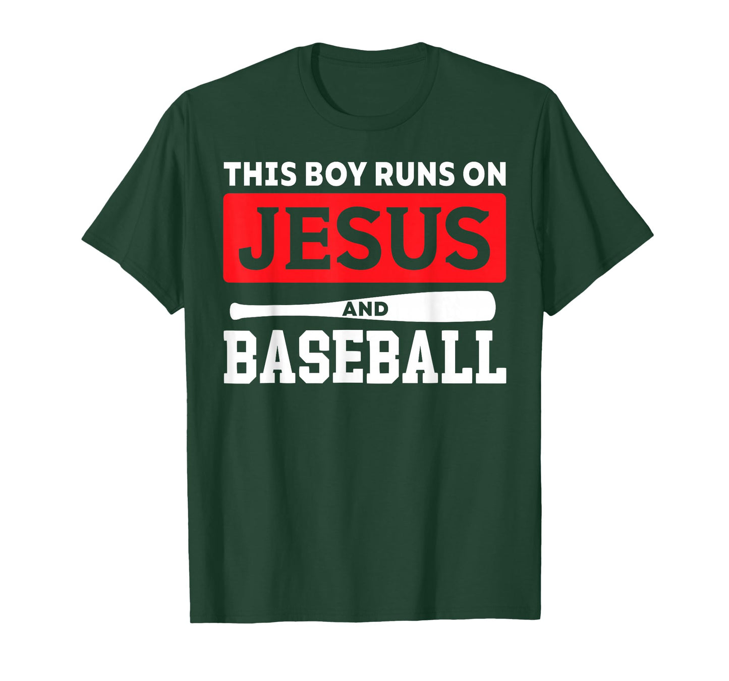 This Boy Runs On Jesus and Baseball Christian Baseball Lover T-Shirt